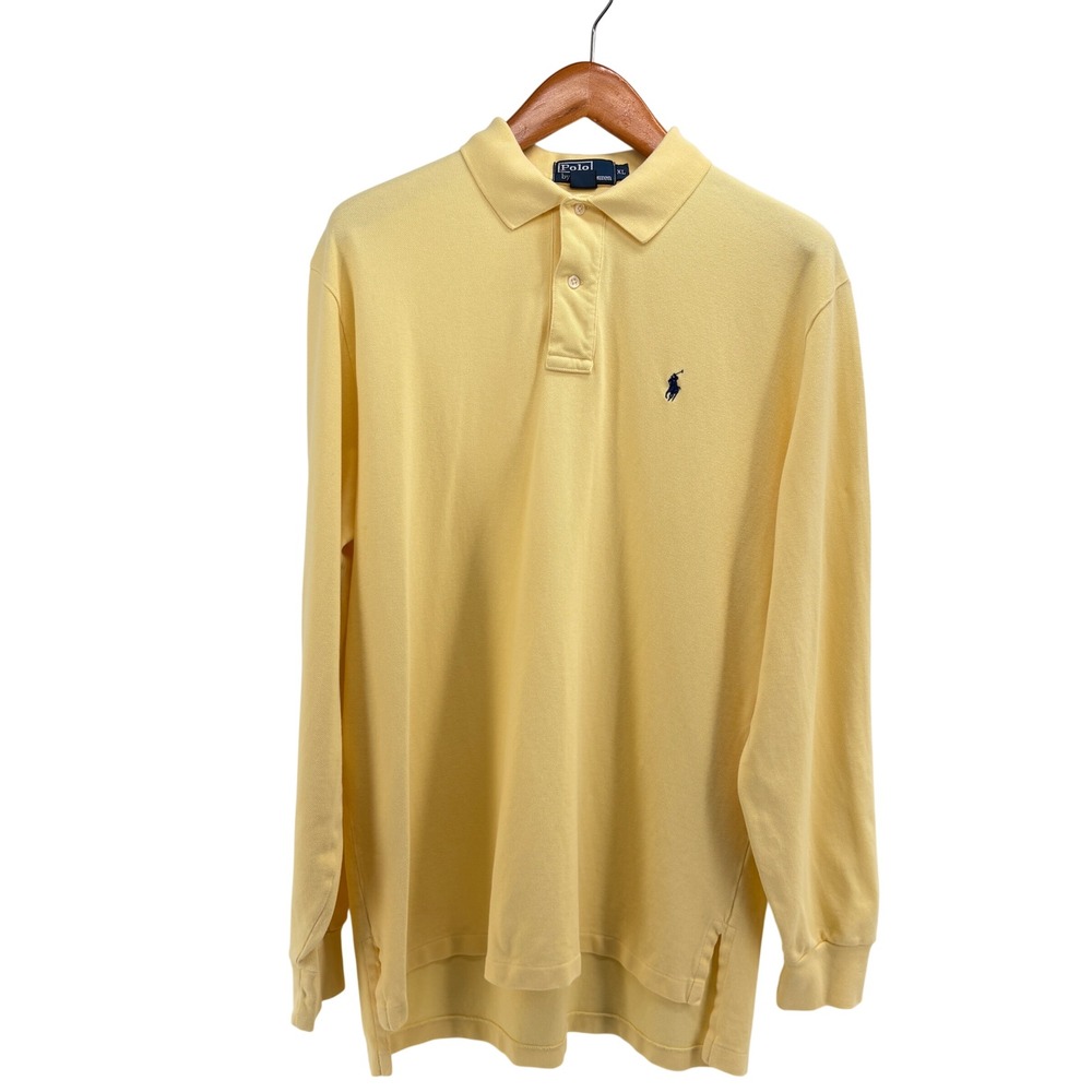 Polo Ralph‎ Lauren Mens XL Long Sleeve Polo Shirt 3 pc Bundle Yellow Blue Purple